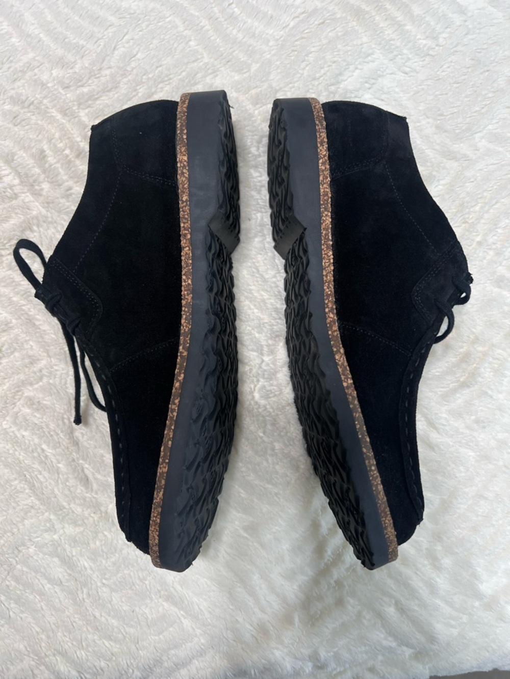 Birkenstock Pasadena Black Suede Shoes Men’s Size 11 EU 44 Lace Up Comfort EUC - Picture 8 of 14